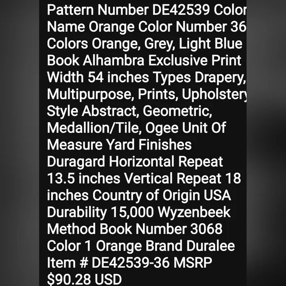 1 drapery panel 50x106 Lined weighted curtain (2 available)